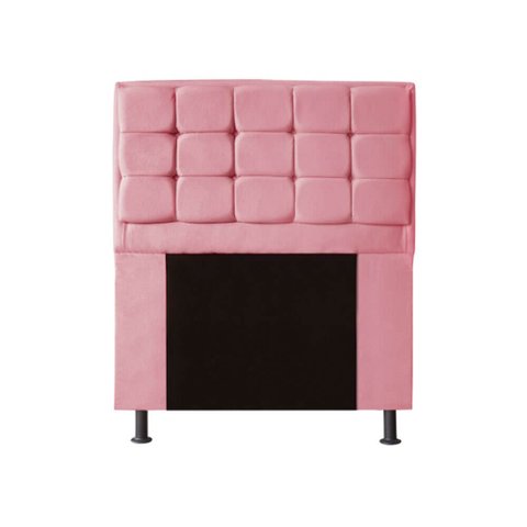 Cabeceira Copenhague Para Cama Box Solteiro 120cm com Capitonê Suede - Renascer Decor:Rosa