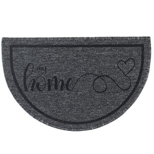 Capacho Tapete Porta Entrada Meia Lua 38x60 My Home Grafite