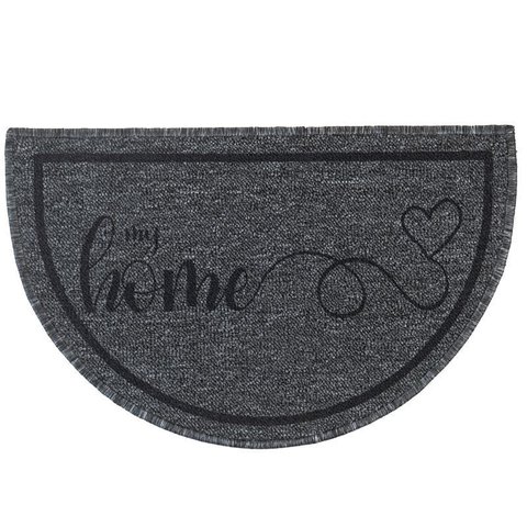 Capacho Tapete Porta Entrada Meia Lua 38x60 My Home Grafite