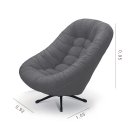Ver imagem 4 de Poltrona Mônaco Giratória com Balanço Tecido Suede Veludo Cinza