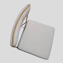 Ver imagem 6 de Kit 02 Cadeiras Atena Base de Ferro Maciço Dourada Suede Bege - D'classe Decor