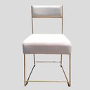 Ver imagem 2 de Kit 02 Cadeiras Atena Base de Ferro Maciço Dourada Suede Bege - D'classe Decor