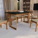 Ver imagem 3 de Conjunto Sala de Jantar Elisa em Madeira Maciça 6 Cadeiras Linho Fendi