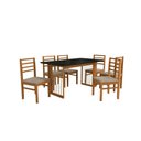 Ver imagem 2 de Conjunto Sala de Jantar Elisa em Madeira Maciça 6 Cadeiras Linho Fendi