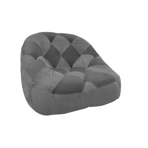 Poltrona Paloma Escritório Sala Pé Plástico Suede Cinza e Suede Grafite - Dominic Decor