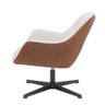 Poltrona Giratória Louvre Fratini Composê em Poliuretano (pu) Caramelo e Tecido Nude Base Aço - 3