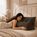 Ver imagem 6 de Almofada Encosto Triangular Cama Leitura Cabeceira Suede