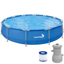 Piscina Estruturada Redonda 10550 Litros 4.2m X 84cm Reforçada Azul + Filtro 110v Importway Iwpi-003 - 1 Piscina Estruturada Redonda 10550 Litros 4.2m X 84cm Reforçada Azul + Filtro 110v Importway Iwpi-003 - 1