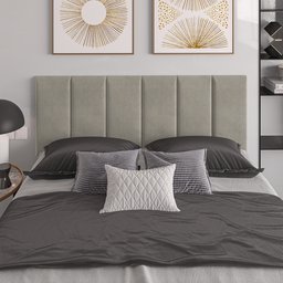 Cabeceira Casal Queen Estofada Para Cama Box Luxo 1,6m: Bege - 2