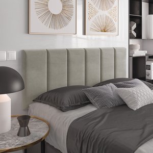 Cabeceira Casal Queen Estofada Para Cama Box Luxo 1,6m: Bege