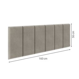 Cabeceira Casal Queen Estofada Para Cama Box Luxo 1,6m: Bege - 3