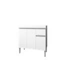 Ver imagem 4 de Balcão de Cozinha para Pia 100cm 3 Portas 1 Gaveta sem Tampo Tatiane MDP Branco Multiuso Lavanderia