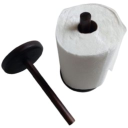 Suporte Porta Papel Toalha em Madeira para Casa Cozinha Cor Imbuia - 4