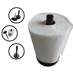 Suporte Porta Papel Toalha em Madeira para Casa Cozinha Cor Imbuia - 2