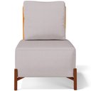 Ver imagem 3 de Poltrona Decorativa Sala de Estar Living Pés Madeira Hungria L02 Couríssimo Whisky Linho Bege - Lyam