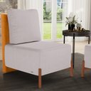 Ver imagem 2 de Poltrona Decorativa Sala de Estar Living Pés Madeira Hungria L02 Couríssimo Whisky Linho Bege - Lyam