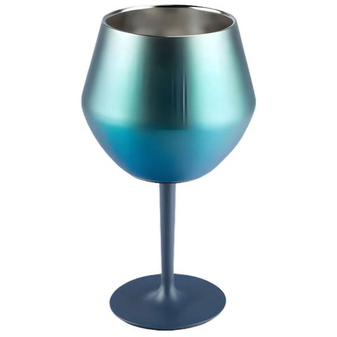 Taça Copo Termico 2 em 1 Inox Drink Vinho Bebida Cocktail Praia Piscina Resistente Lazer Moderno Fes