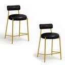 Ver imagem 2 de Banqueta Cozinha Média com Encosto Kit 2 Industrial Dourado Londres PU Facto D03 - D'Rossi