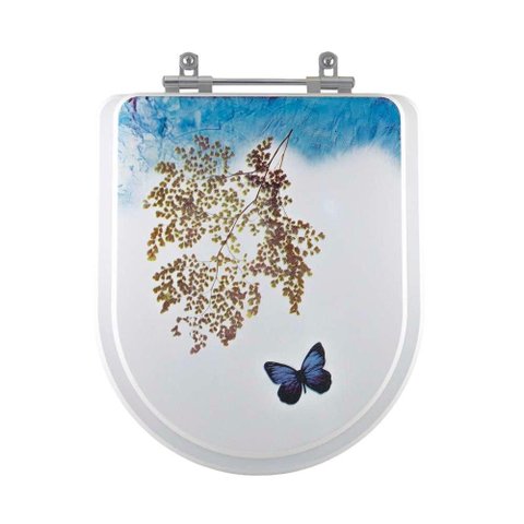Assento Sanitario Decorado Borboleta Duna para Vaso Deca