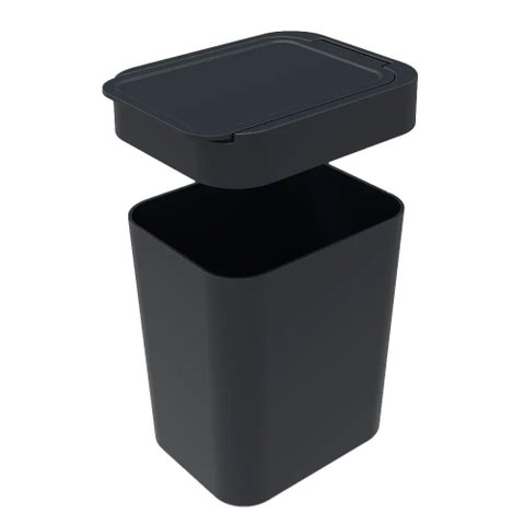 Lixeira 2,5 Litros Preto com Tampa Open/Stop Cozinha Banheiro