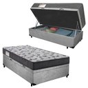 Ver imagem 1 de Cama Box Baú Solteiro Suede + Colchão de Espuma D33 - Sereneprime - 88cm Cinza