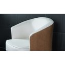 Ver imagem 6 de Poltrona Julia Giratoria Base Aluminio - Nobly Decor Bege/Couro Marrom