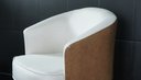 Ver imagem 6 de Poltrona Julia Giratoria Base Aluminio - Nobly Decor Bege/Couro Marrom