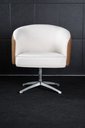 Ver imagem 4 de Poltrona Julia Giratoria Base Aluminio - Nobly Decor Bege/Couro Marrom