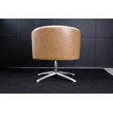 Ver imagem 3 de Poltrona Julia Giratoria Base Aluminio - Nobly Decor Bege/Couro Marrom