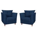 Ver imagem 1 de Kit 2 Poltronas Isa Luxuosa para Recepção e Escritório Advocacia - Sv Decor:azul Marinho