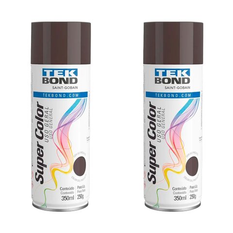 Kit 2 Tinta Aerossol Marrom Uso Geral 350 Ml/250g