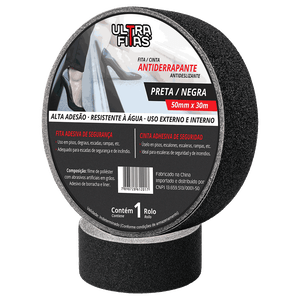 Fita Antiderrapante 50 Mm X 30 Metros - Preta
