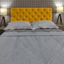 Ver imagem 1 de Cabeceira Estofada Queen Capitonê Suede Liso Amarelo 160 x 120 cm RBL