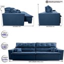 Ver imagem 3 de Sofá Retrátil e Reclinável 3,12m Luxos Cama Inbox Velusoft Azul