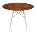 Ver imagem 1 de Conjunto Mesa Eames Eiffel Dsw Redonda Pau Ferro 120cm + 4 Cadeiras Eames Dsw - Amarela