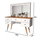 Ver imagem 4 de Penteadeira Camarim Anaisa Luz de Led e Espelho -novas Cores: Branco / Nature