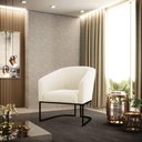 Ver mais imagens de Kit 2 Poltronas Stella Veludo Base Industrial Preto - D’Rossi Cor Bege
