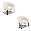 Ver imagem 1 de Kit 2 Poltronas Stella Veludo Base Industrial Preto - D’Rossi Cor Bege