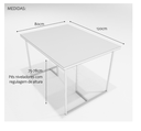 Ver imagem 2 de Conjunto Mesa de Jantar Retangular Imbuia 4 Cadeiras Estofado Riviera Industrial Branco