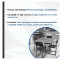 Ver imagem 4 de Conjunto Mesa de Jantar Retangular Imbuia 4 Cadeiras Estofado Riviera Industrial Branco
