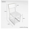 Ver imagem 3 de Conjunto Mesa de Jantar Retangular Imbuia 4 Cadeiras Estofado Riviera Industrial Branco