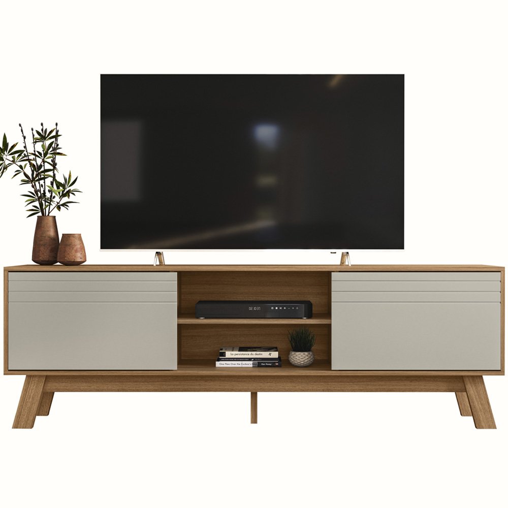 Rack Bancada para Tvs Ate 70" Dubai Nature Off White Plla
