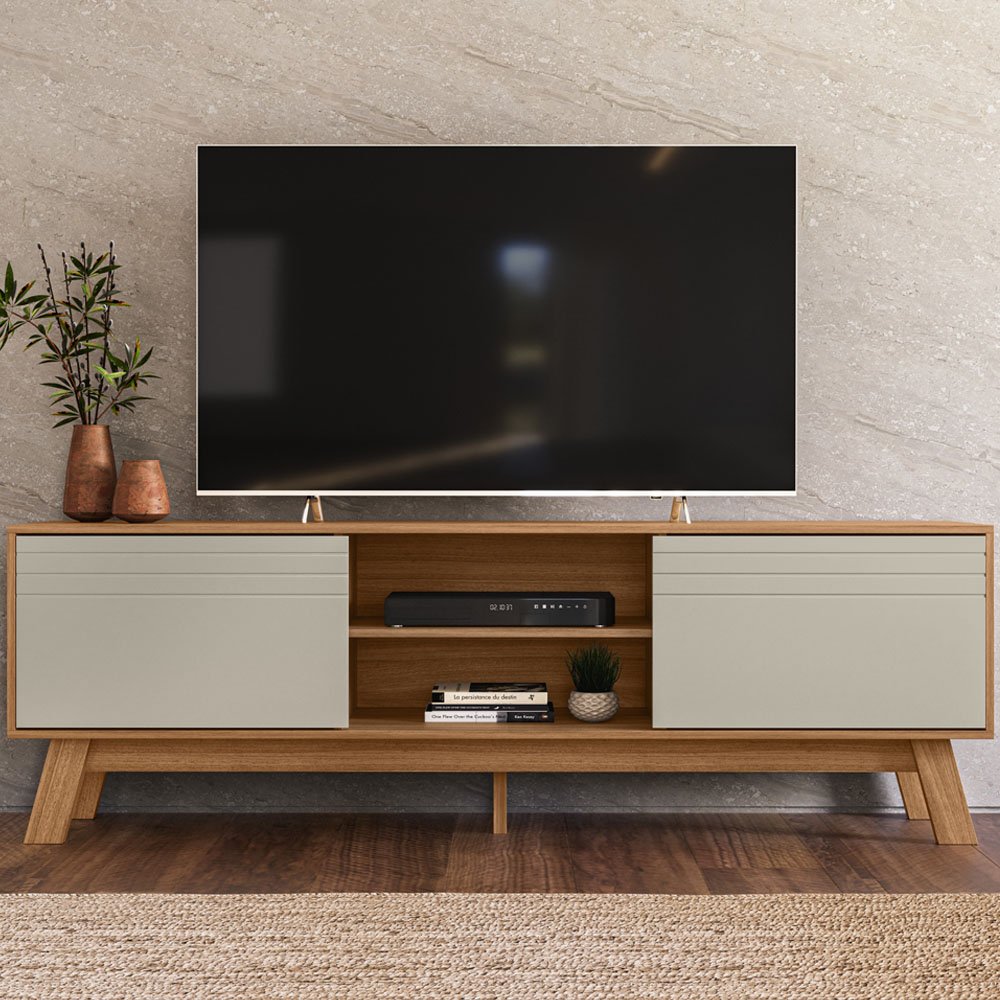 Rack Bancada para Tvs Ate 70" Dubai Nature Off White Plla - 2
