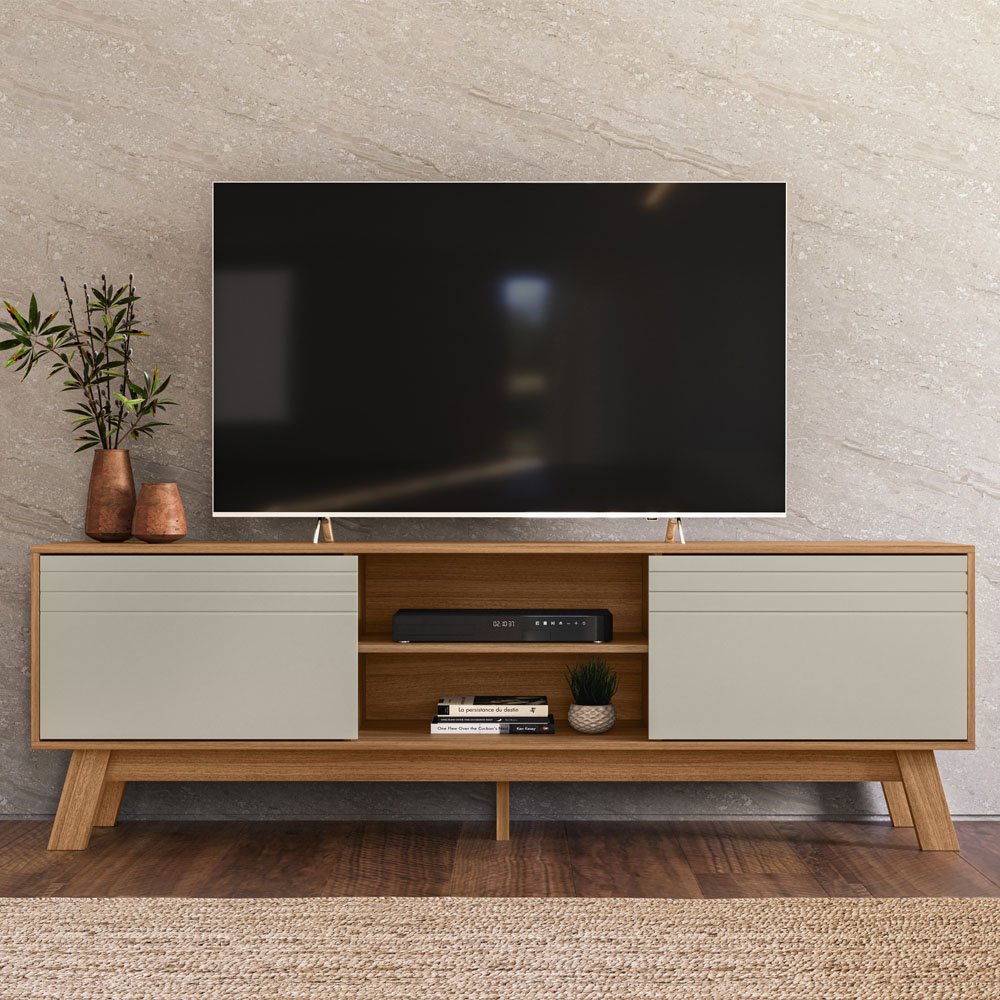 Rack Bancada para Tvs Ate 70" Dubai Nature Off White Plla - 3