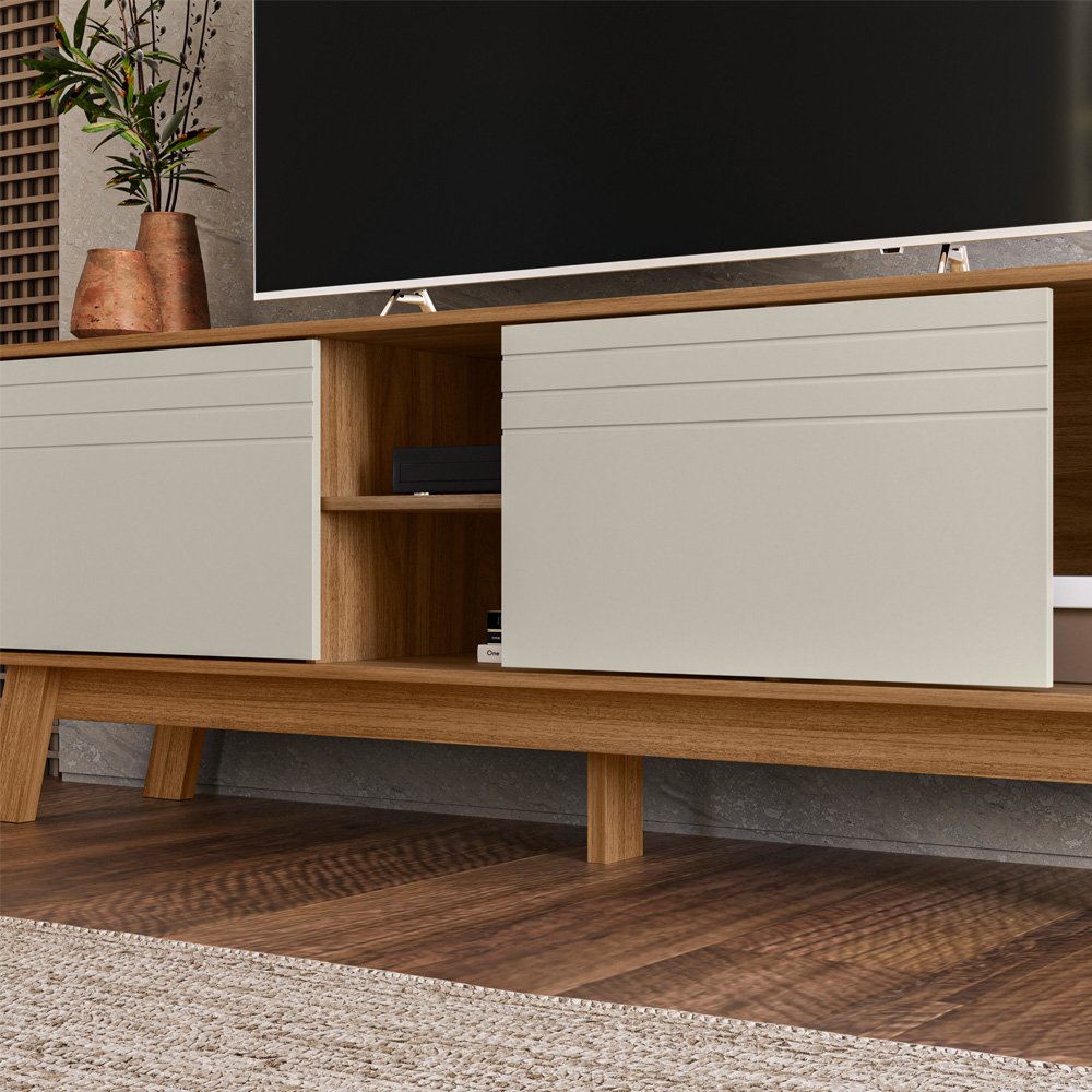 Rack Bancada para Tvs Ate 70" Dubai Nature Off White Plla - 4