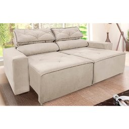 Sofá Retrátil/reclinável 1,50m Confortável Luxo Balaqui Cor:bege - 3