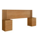 Ver imagem 1 de Cabeceira Extensiva Ripada para Box Bélgica 140-160 Cm com 2 Mesas de Cabeceira - Benetill