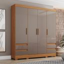 Ver imagem 3 de Guarda Roupa Casal 04 Portas 04 Gavetas B383 Cinamomo Avelã - Henn - Briz