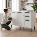 Ver imagem 1 de Armário Balcão de Cozinha 120cm S/tampo com 2 Portas e 3 Gavetas 100% Mdf Phoenix Móvel na Caixa