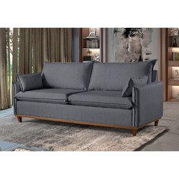 Sofá 5 Lugares Living M-168 Veludo Martins Grafite - 3